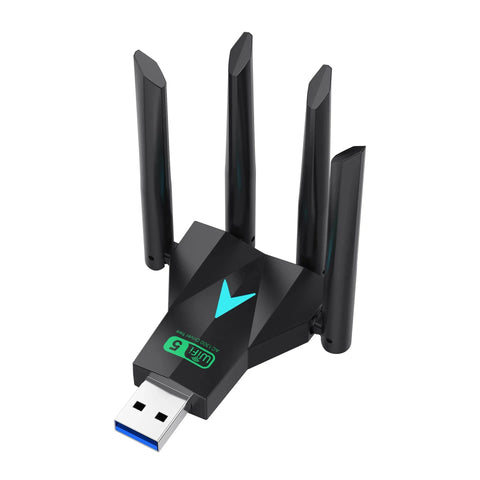 1300 Mbps USB WiFi Adapter with Bluetooth 5.4 - 4 Antennas - WiKey®Pro