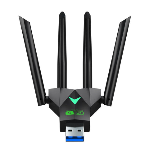1300 Mbps USB WiFi Adapter with Bluetooth 5.4 - 4 Antennas - WiKey®Pro